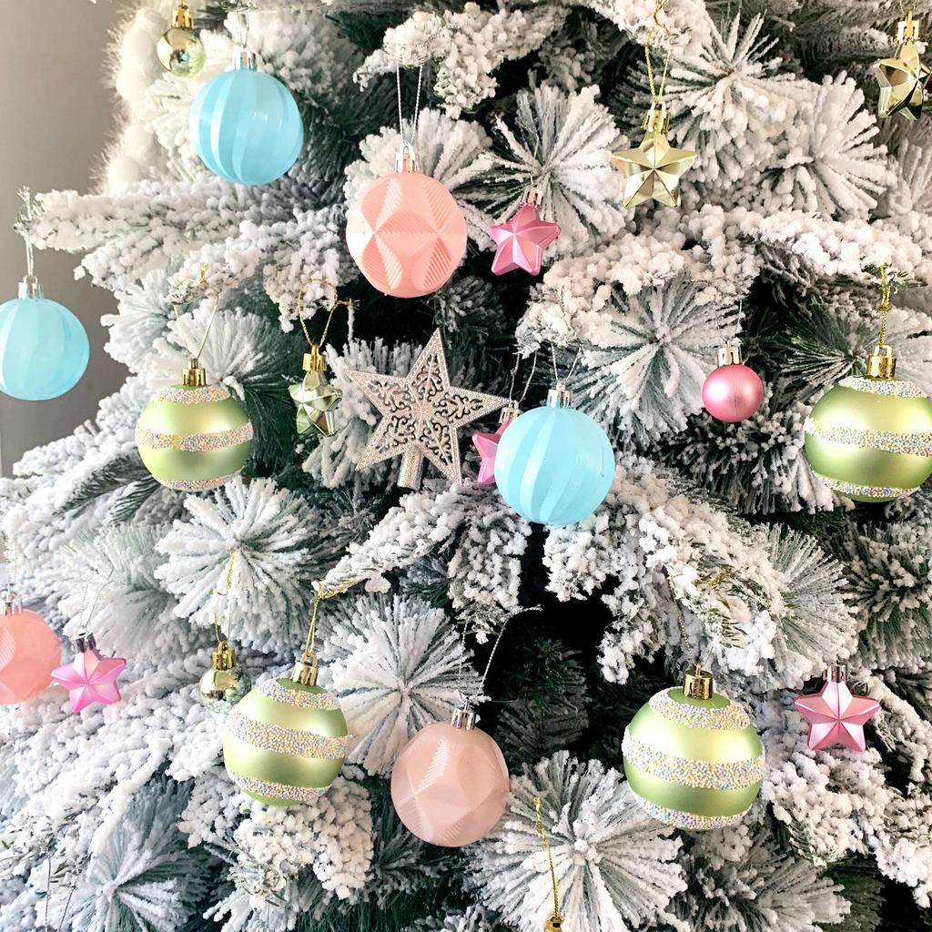 6cm Electroplated Shiny Irregular Christmas Tree Ball Set