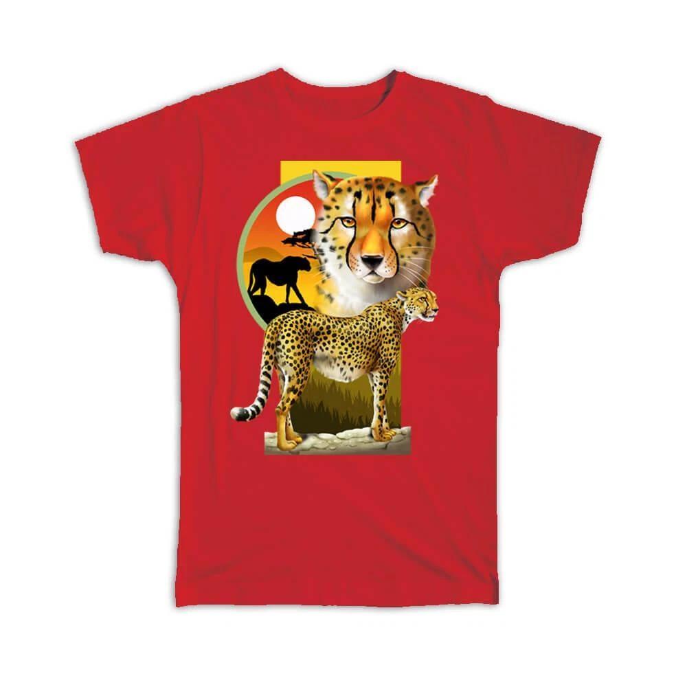 Gift T-Shirt : Cheetah Wild Animals Wildlife Fauna Safari Endangered Species 4XL