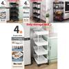 Minimalist Plastic 4 Tier Narrow Storage Cart For Bathroom Kitchen And Closet Organization