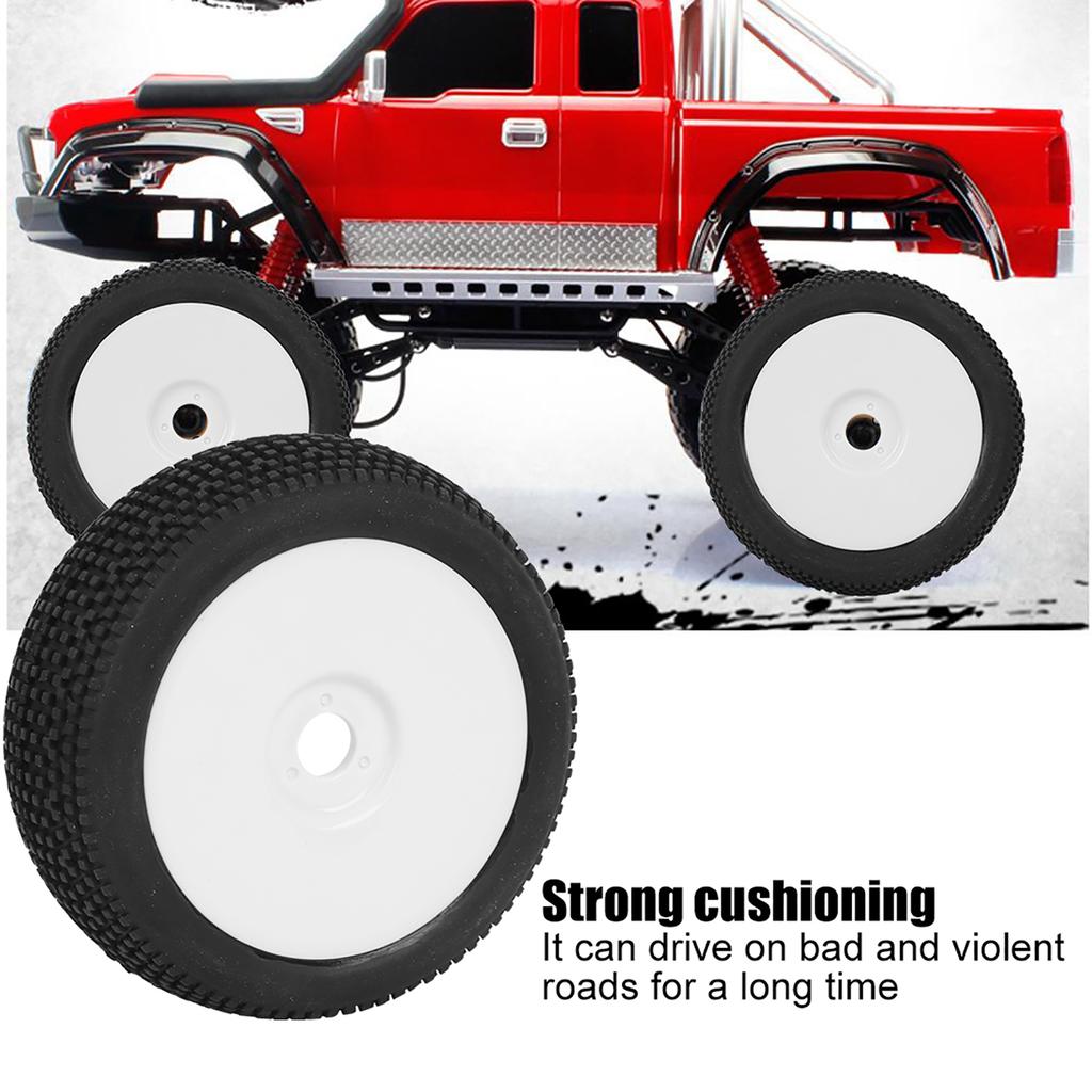 2pcs RC Rubber Tires 17mm Hex Wheel Hub for 1 8 Buggy Truck Off Road Model Crawler Car