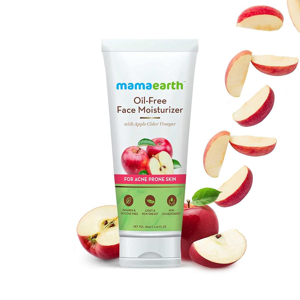 Mamaearth Oil Free Face Moisturizer 80ml For Acne Prone Skin With Apple Cider Vinegar Non Greasy Hydrating Cream For Oily Skin