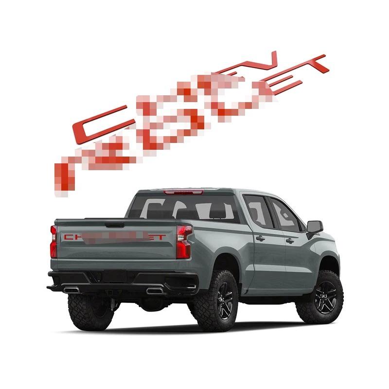 Tailgate ABS Inserts Letters Fit for  Silverado 2019-2022 3D Raised & Strong Adhesive Decals Letters Tailgate Emblems