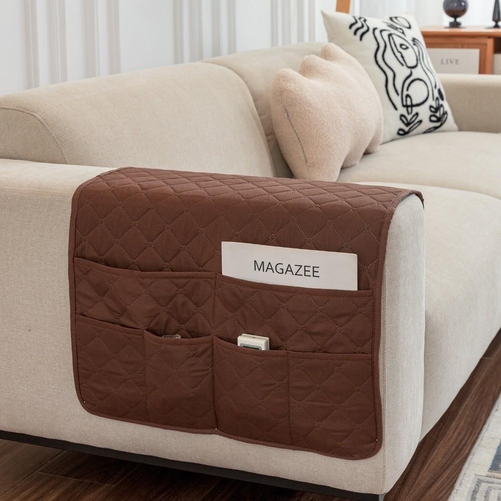 New Anti-dirty Sofa Armrest Covers with Storage Bag Washable Armrest Protector Waterproof Chair Arm Cover for Living Room