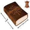 Tree Embossed Leather Diary, Brown Colour Handmade Notepad for Men and Women 17.78 x 12.7 cm 240 Pages