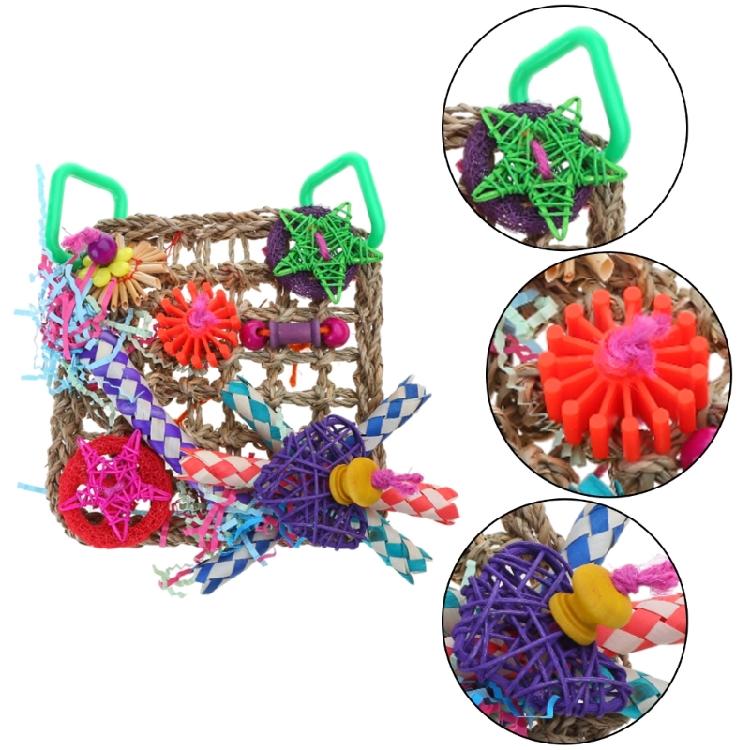 Seagrass Foraging Toy Wood Natural Rope Forage Chew Toys Hanging for Conures