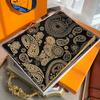 Silk Black Gold Cashew Silk Scarf Women'S Spring And Autumn Versatile Satin Square Scarf Mulberry Silk Silk Scarf Shawl