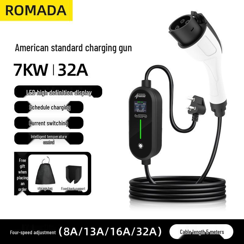 7kW Portable Type2 European Standard EV Charger for Home