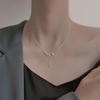 Elegant S925 Sterling Silver Water Drop Necklace - Women's Luxury Niche Design Choker with a Simple, Trendy Style.