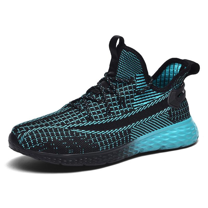 Men's shoes processing large size spring new casual sports shoes flying woven mesh breathable coconut running shoes