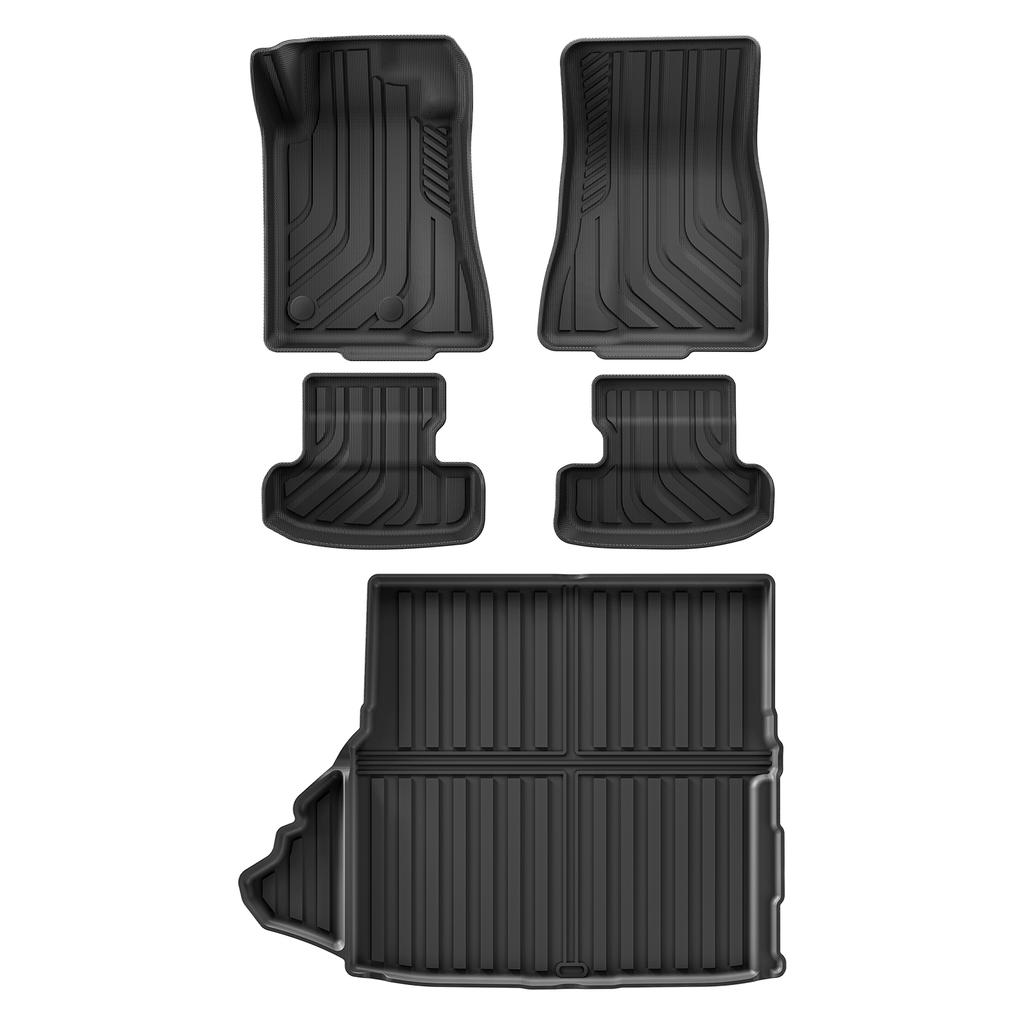 Smabee Left Hand Drive for Ford Mustang 2015-2024 Suitable with Subwoofer Car Floor Mats Cargo Liner Trunk Pad TPE Accessories