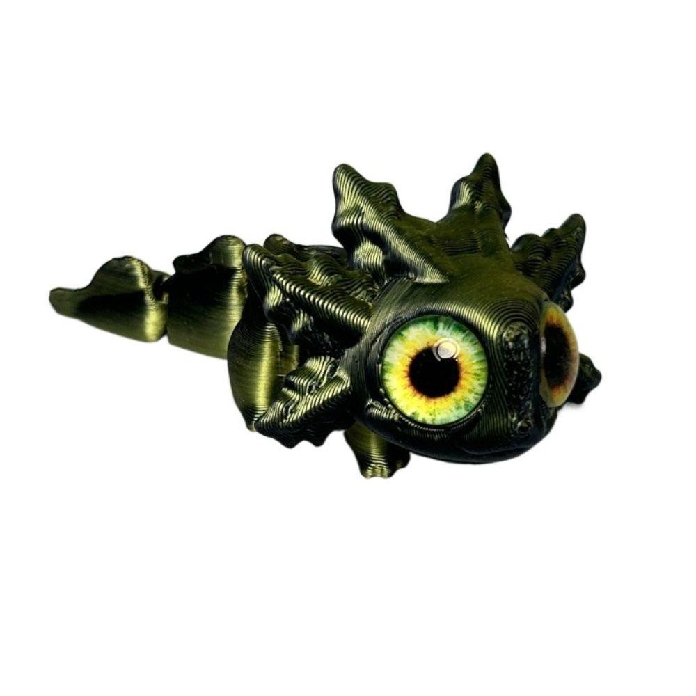 Simulation Eyes 3D Printed Miniature Salamander Model Colorful Salamander Figures Miniature Doll