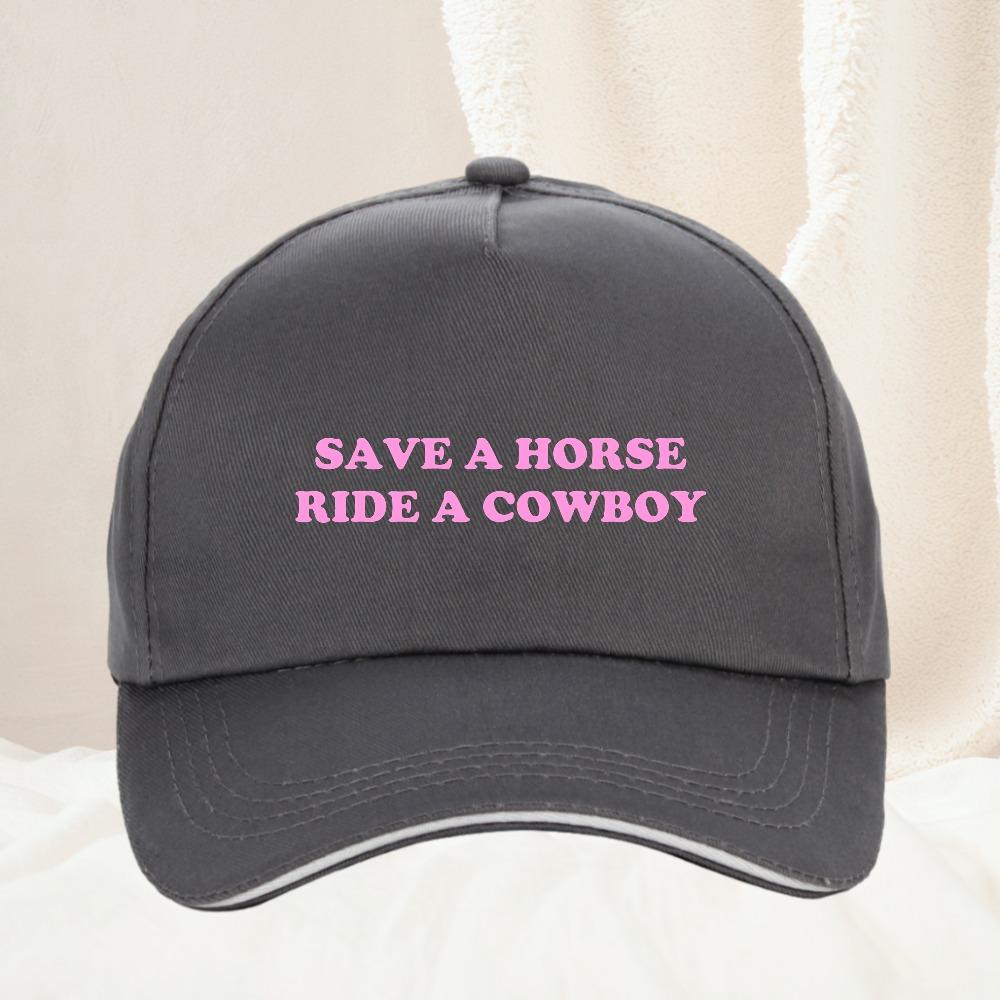 Salva un Cavallo Cavalca un Cowboy Cappellino da Baseball Unisex Moda Donna regolabile Unisex Cappello Snapback di Alta Qualità