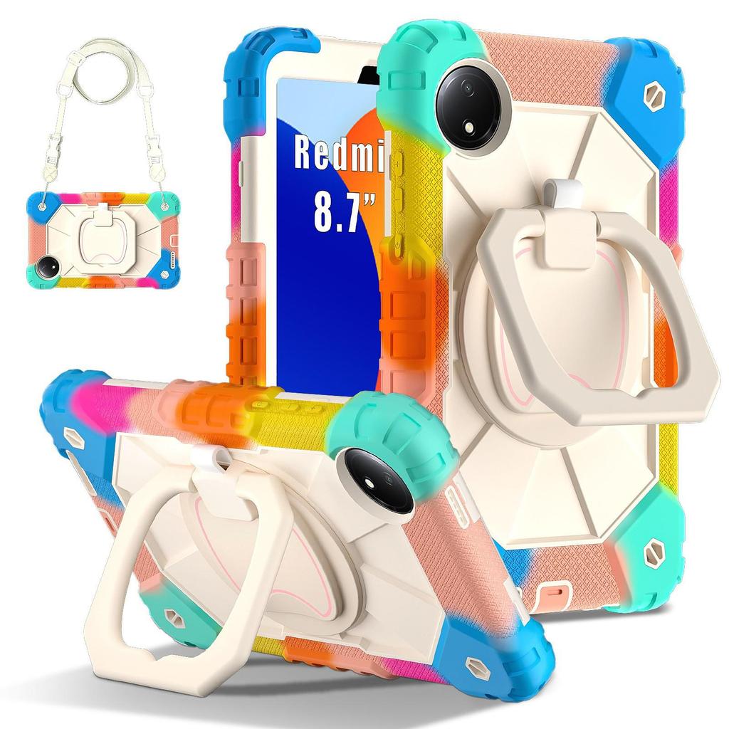 2024 Redmi Pad SE 8.7'' Case: 360° Rotating Stand, Silicone Anti-fall Shell