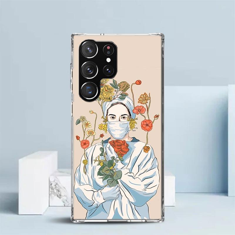 Medicine Nurse Doctor Phone Case For Samsung Galaxy S24 S25 Edge S26 Ultra S22 S23 Plus S21 + S20 FE Soft TPU Back Cover Galaxy