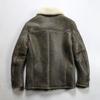 Casual Large Button Lapel Sheepskin Fur Integrated Leather Jacket Men's Push Crack Fur Jacket
