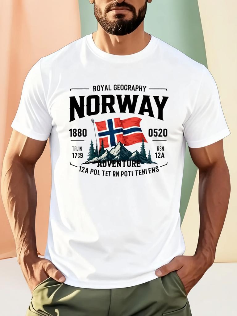 A Norway Adventure Theme Featuring A Retro T Shirt Unisex Unisex Tee Summer Novelty Oversize Streetwear Harajuku Oneck Comfortable