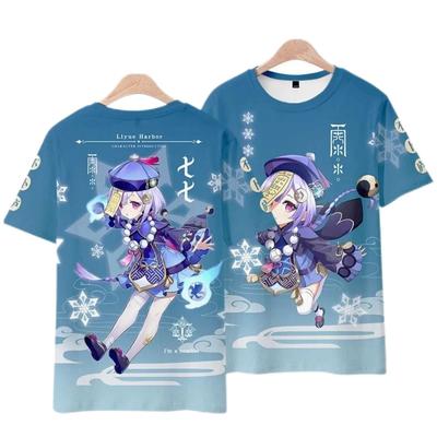 Genshin Impact 3D Printed Men's and Women's T-shirts, Harajuku Casual Short Sleeved T-shirts, Summer Fashion, Oversized Unisex Streetwear