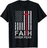 Christian Faith Over Fear US USA American Flag Religious T-Shirt