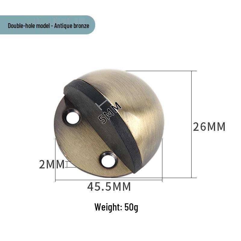 Stainless Steel Magnetic Door Stopper - Punch-Free, Anti-Collision, Rubber Top Limiter