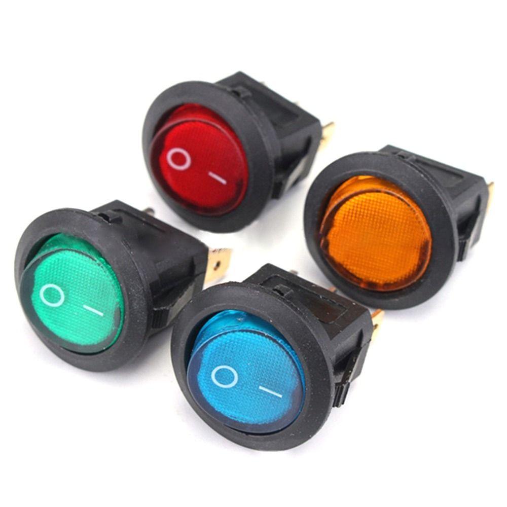 Round Rocker Plug DIY Light Switch Car Button Lights Power Switch Switches