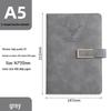 A5 Thickened Soft Leather Notebook with Deer Head Buckle – Elegant Business & Study Journal.