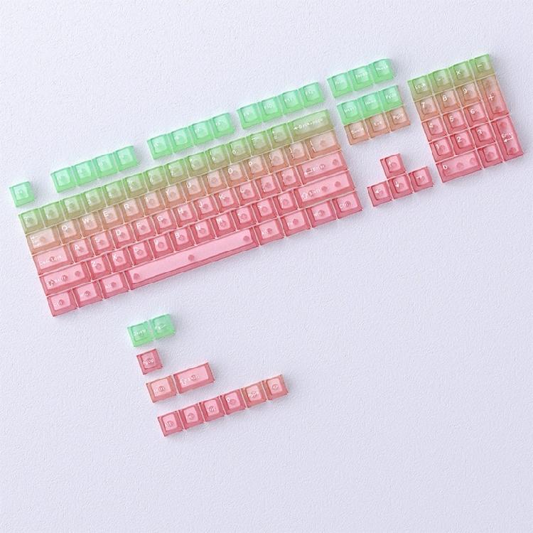 115 Key Full Set Clear PC Keycaps With Coating Dye-sublimation Keycap Enhances Durability And Light Diffusions