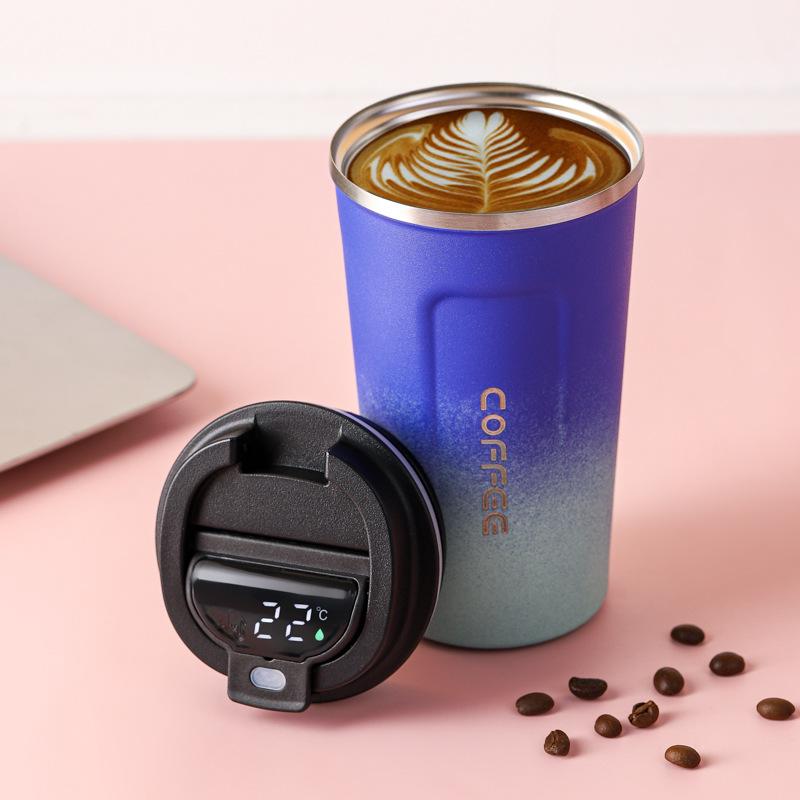 Smart Coffee Tumbler Thermosbecher mit intelligenter Temperaturanzeige 510 ml tragbarer Reise-Vakuum-Kaffeebecher Auto-Wasserbecher
