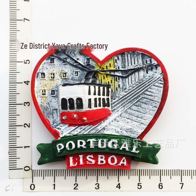 Hand-Painted Resin Magnetic Souvenir Stickers from Portugal
