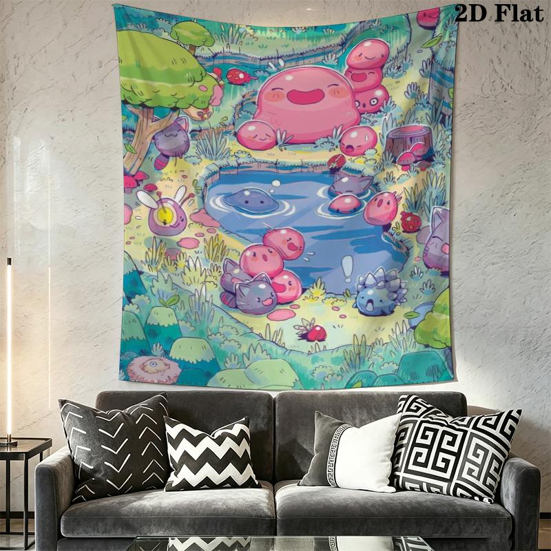 Slime Rancher Wall Tapestry Aesthetic Wall Hanging Printed Fabric Blanket Decorative Tapestries for Bedroom Living Room Home Decor