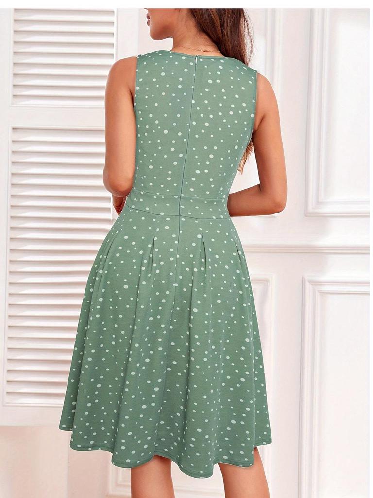Floral Keyhole Neck Beach Dress with Hidden Zipper
