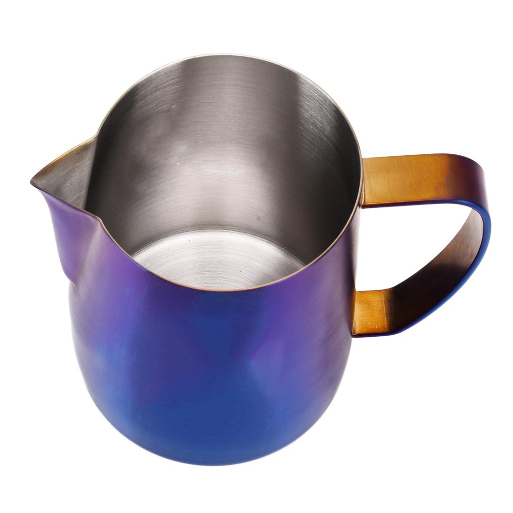 600ML Nádoba na pěnění mléka Matná Tmavě modrá 304 Nerezová ocel Válcová Džbánek Nádoba