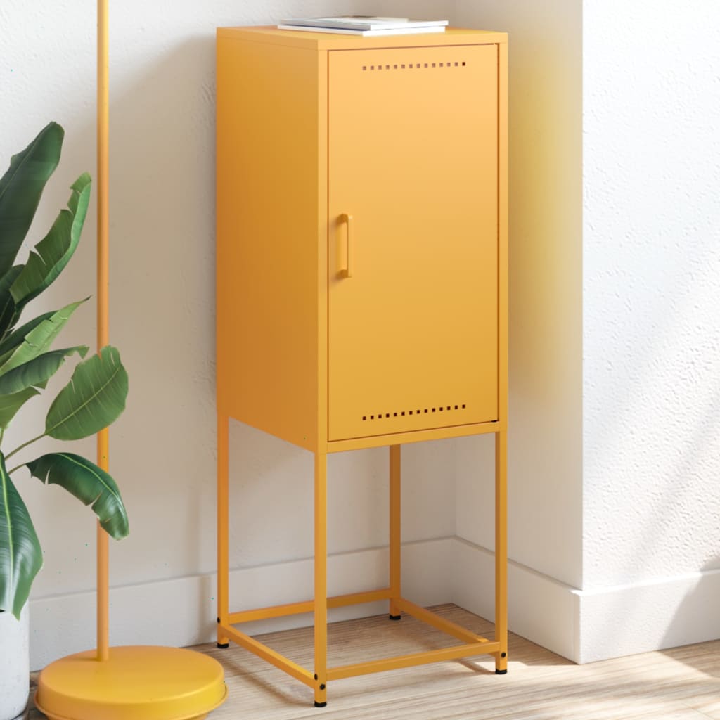 Highboard Mustard Yellow 36 X 39 X 107 Cm Steel