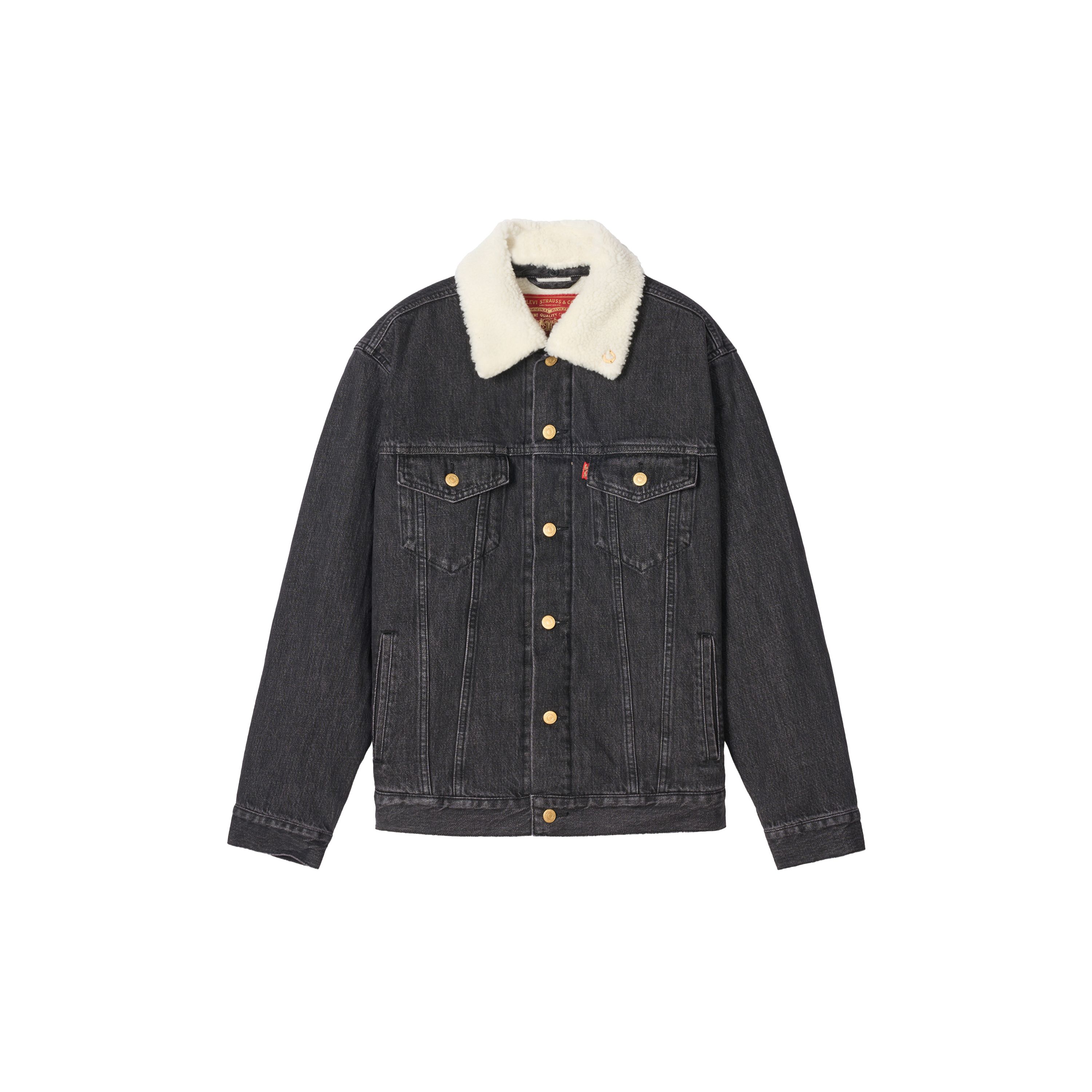 

Джинсовая куртка Levis Ограниченная серия Год Лошади С подкладкой из флиса Японский стиль Теплая с фиксацией температуры Искусственный мутон Унисекс Куртка 006P8-0000 S