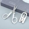 Portable Stainless Steel Folding Scissors Nail Clippers - Compact Travel-Size for Fishing Line & Nose Hair, Free Shipping