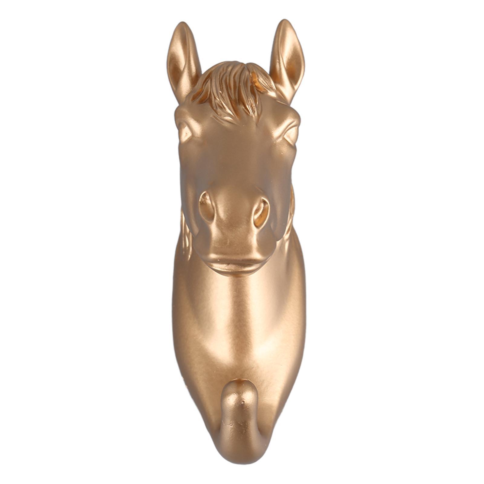 

Resin Animal Shape Hook Wall Mounted Hanging Hook Decorative Hook for Coat Towel Key Golden Horse