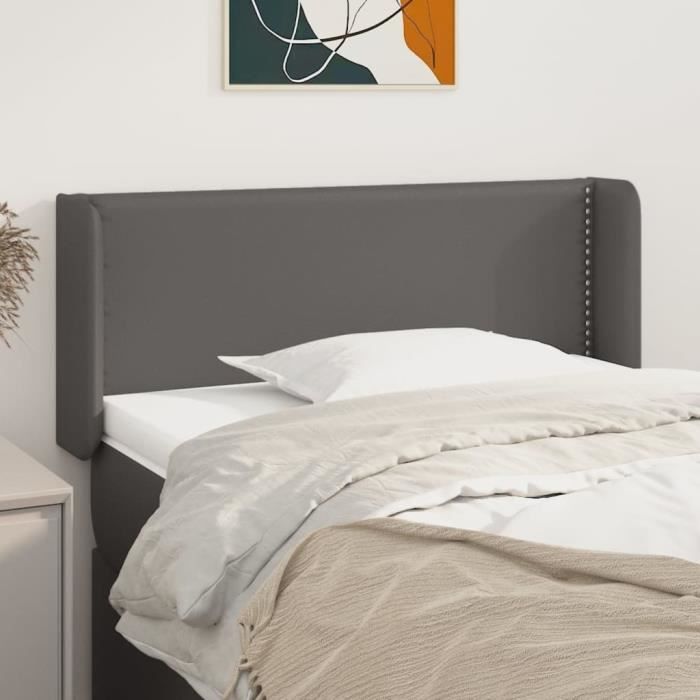VidaXL Headboard with Ears Grey 93x16x78-88 Cm Faux Leather3118710