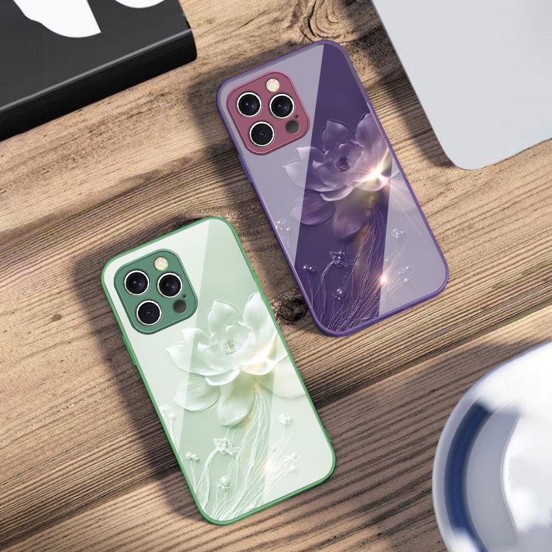 Misty and Gentle Flowers For iPhone 17 Air 16 E 15 14 13 Plus 12 Mini 11 17 Pro Max XR Xs Max 16E 7 8 Tempered Glass Phone Case