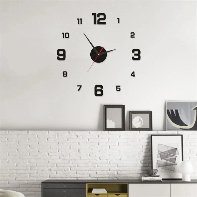 Luminous Digital Clock DIY Wall Clock Silent Night Light for Bedroom Living Room Home Decor