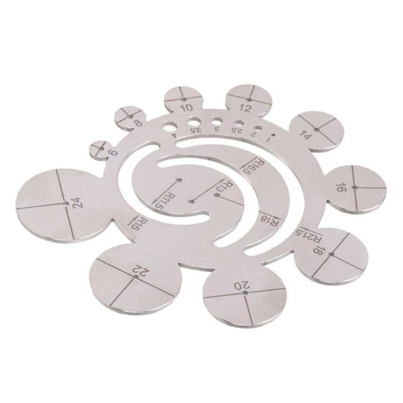 Stainless Steel Circle Gauges Leather Cutting Tool Corner Cutter for Accurate Measurement in Leatherwork