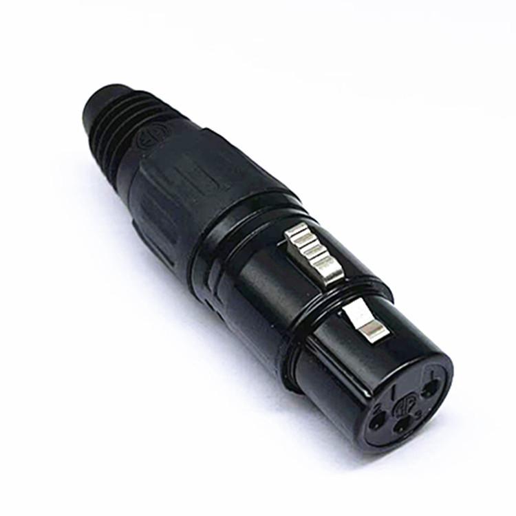 HF Black Triple-Core XLR Gold-Plated Microphone Connector