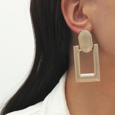 Veľké kovové náušnice Vintage geometrické náušnice