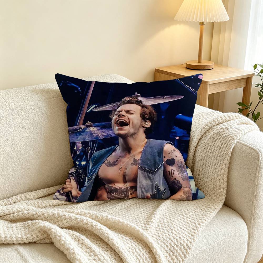 Singer Harry Styles Pillow Case Square Double-Sided Sofa Cushion Cover Bedroom Bedside Pillow