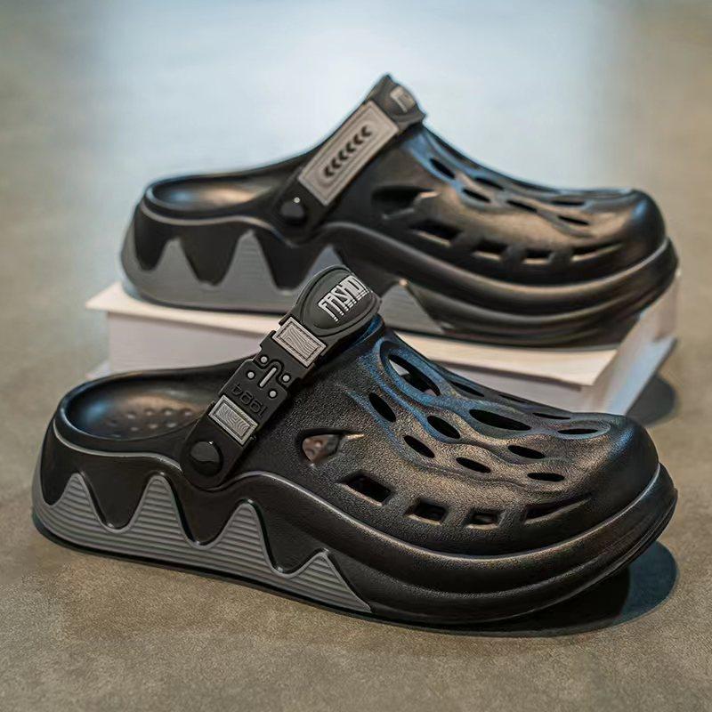 Men's Dual-purpose Thick-soled Clogs Non-slip Breathable Beach Slippers Adjustable Garden Shoes