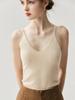 Versatile Women's V-Neck Cashmere Knit Camisole - Slim Fit, Thin Straps