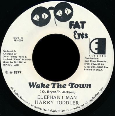 Disque 7 pouces ELEPHANT MAN / HARRY TODDLER - Wake The Town FE005 Fat Eyes Record 1997 US Reggae, Ska & Dub Occasion
