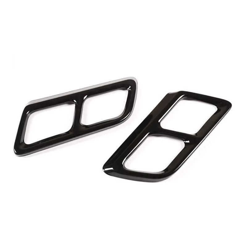 2pcs Car Accessories Silver / Glossy Black Stainless Steel Car Tail Muffler Exhaust Pipe Cover For Cadillac XT6 -