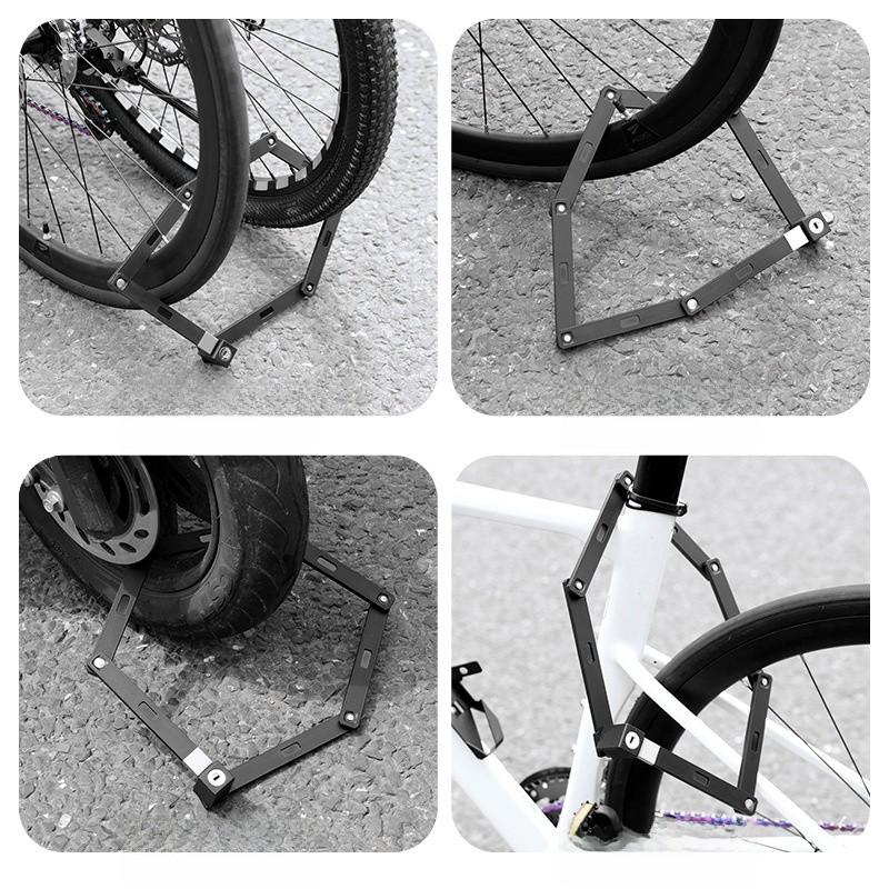 Bike Lock Portable Folding Lock With Stainless Steel Rivets For Ebike And Motorcycle Safety