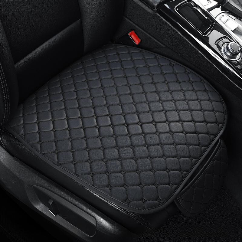 1PC Car Seat Cushion Four Seasons Universal Leather Rhombus Embroidered Seat Cushion Non-slip Cushion Seat Cover