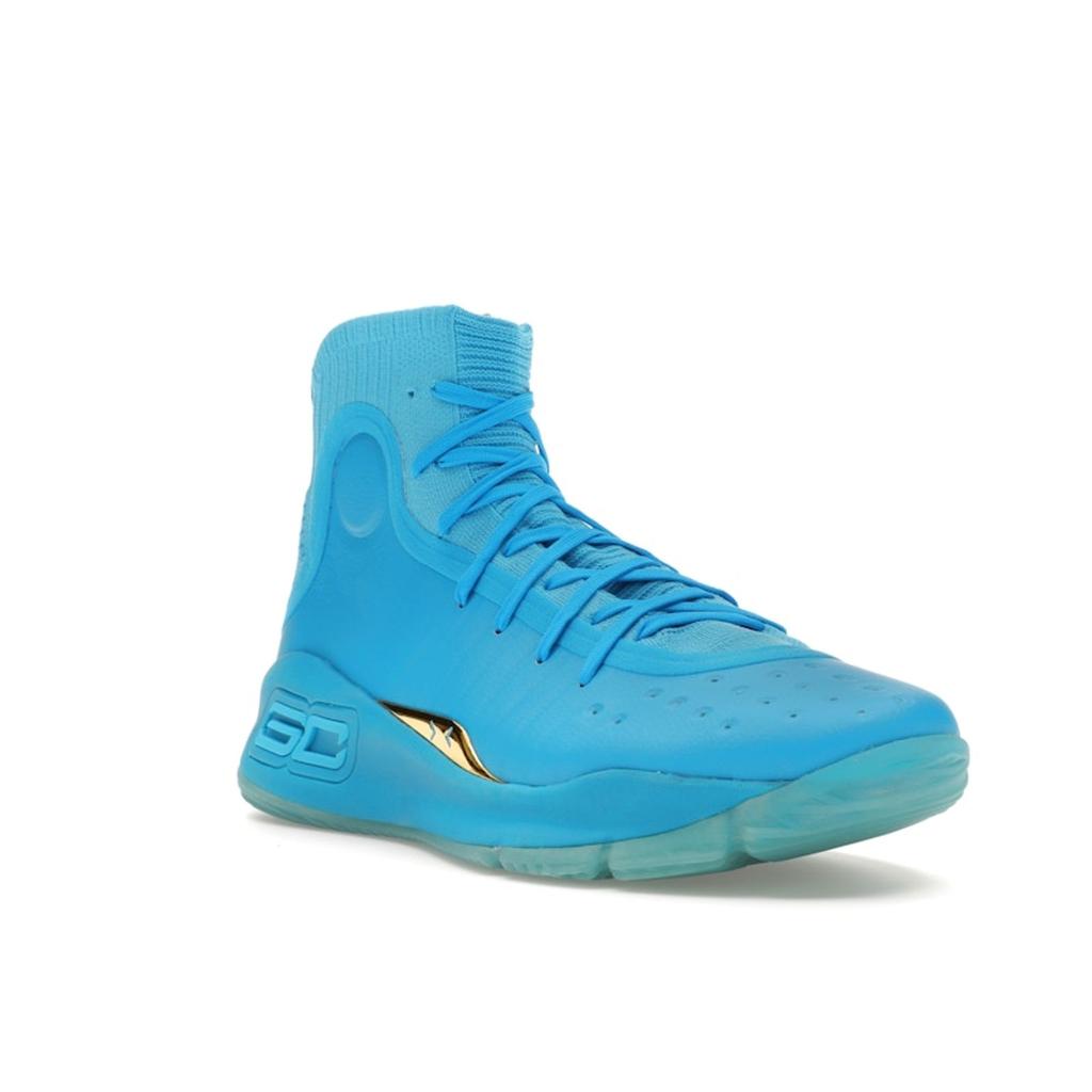Under Armour Curry 4 Retro Flooded Men Tenisky Modrá Capri Metallic-Gold 1298306-404