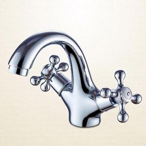 HOTAAN Solid Brass Chrome Plated Double Handle Control Antique Faucet Kitchen Bathroom Basin Mixer Tap Robinet Antique YT-5021-C